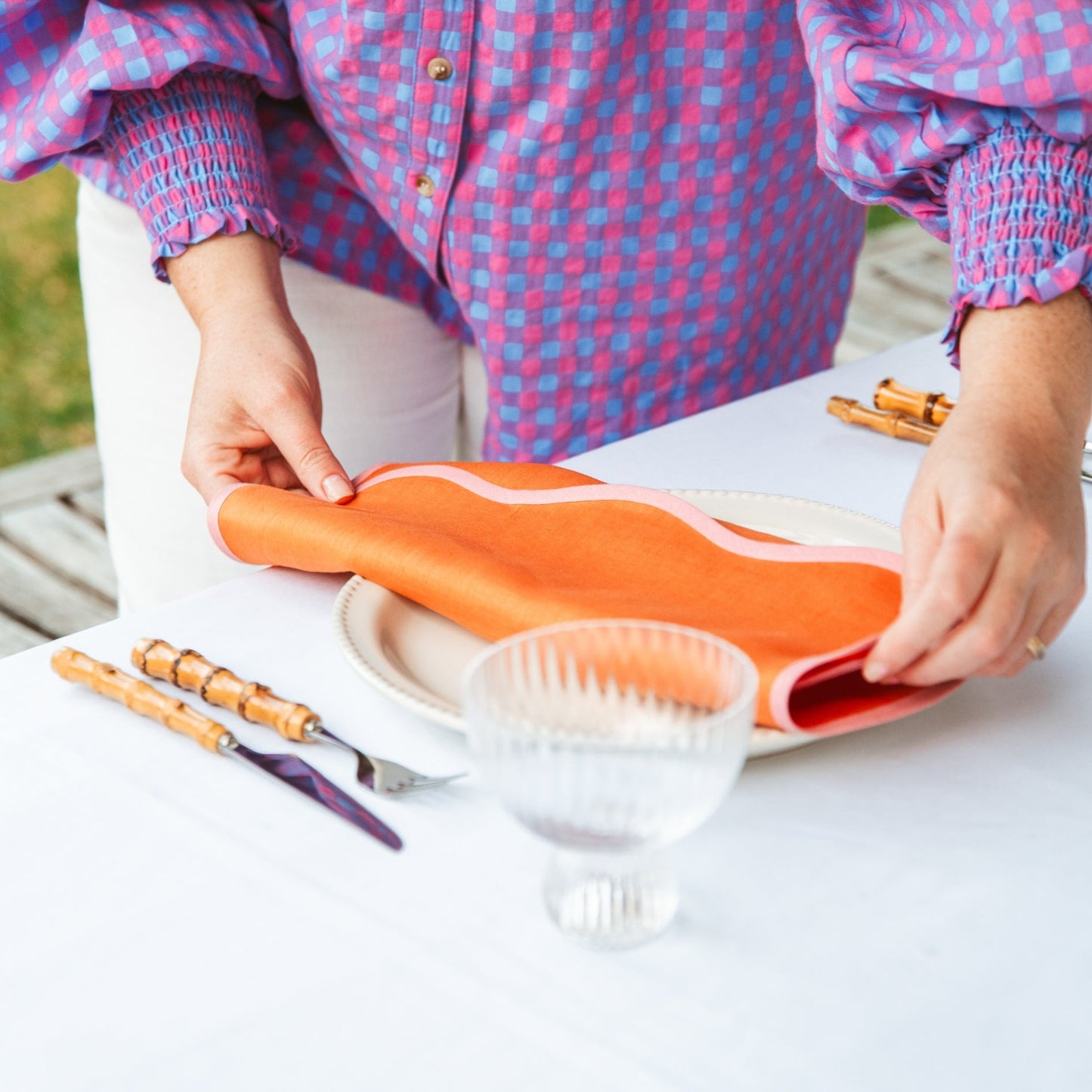 Tangerine & Pink Linen Napkin (Set of 4)