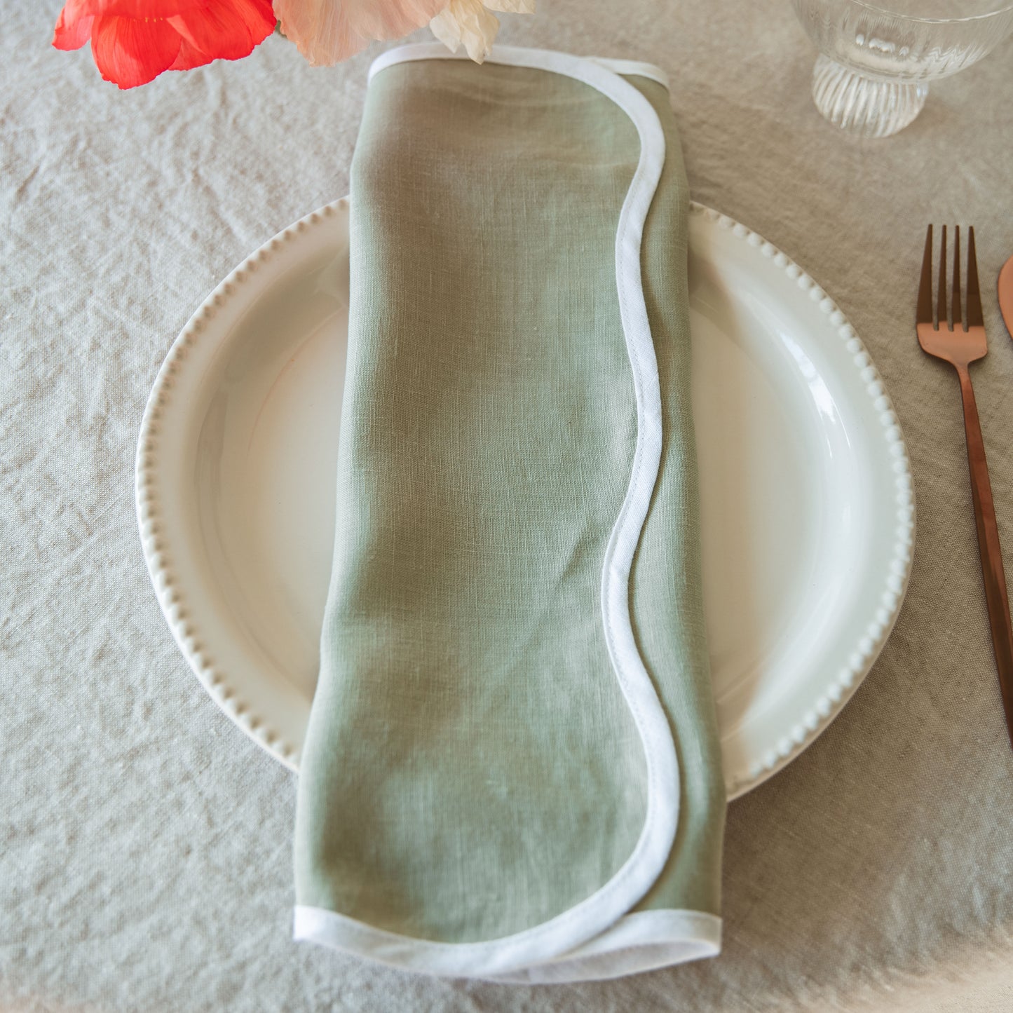 Sage Wave Linen Napkin (Set of 4)