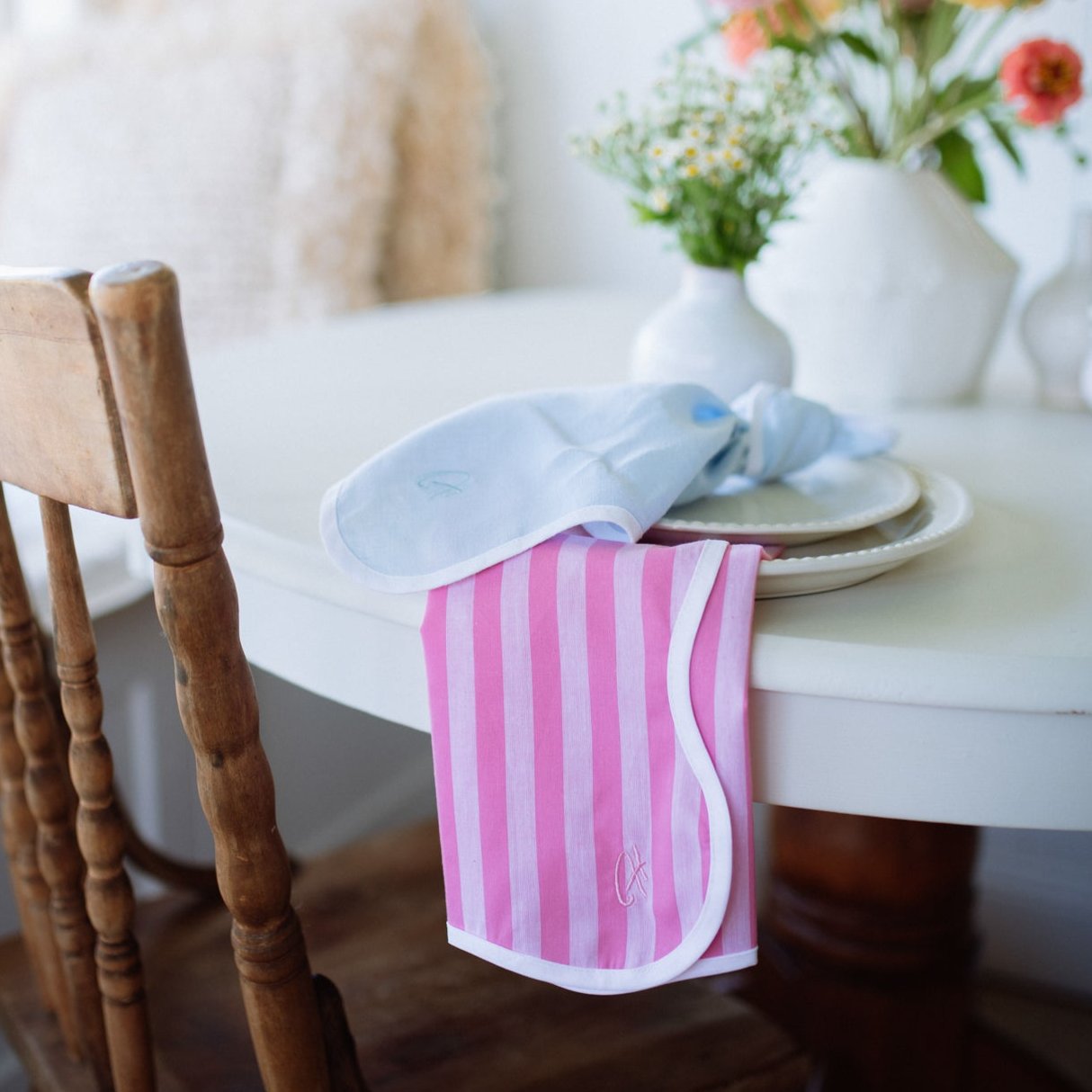 Pink Stripe Wave Napkin (Set of 4)