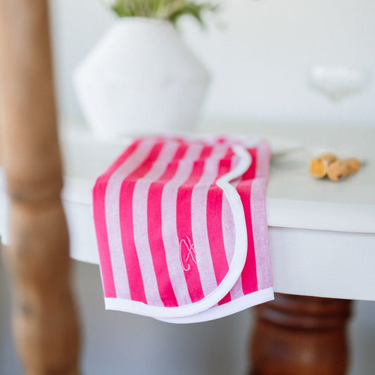 Raspberry Stripe Wave Napkin (Set of 4)